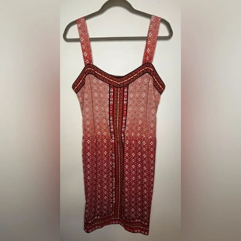 White House black market NWT red/white scarf print tank dress size large